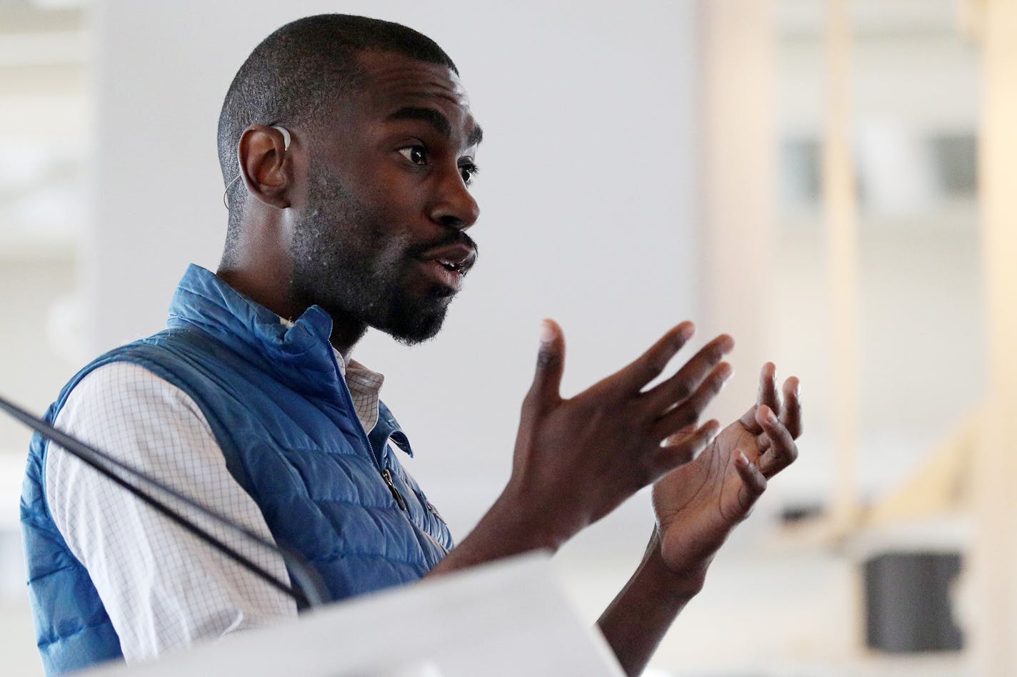 DeRay Mckesson, one of the founders of the Black Lives Matter movement, spoke at the Charities Review Council forum on equity and inclusion in northeast Minneapolis on Tuesday.