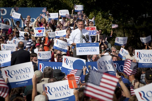 Mitt Romney, the Republican presidential candidate, speaks at a campaign event at Tidewater Community College in Chesapeake, Va., Oct. 17, 2012.