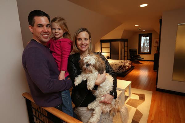 The Dan and Nancy Griffin family, along with Haley the dog were photographed in their second floorn master suite conversion on 1/16/14. The family did