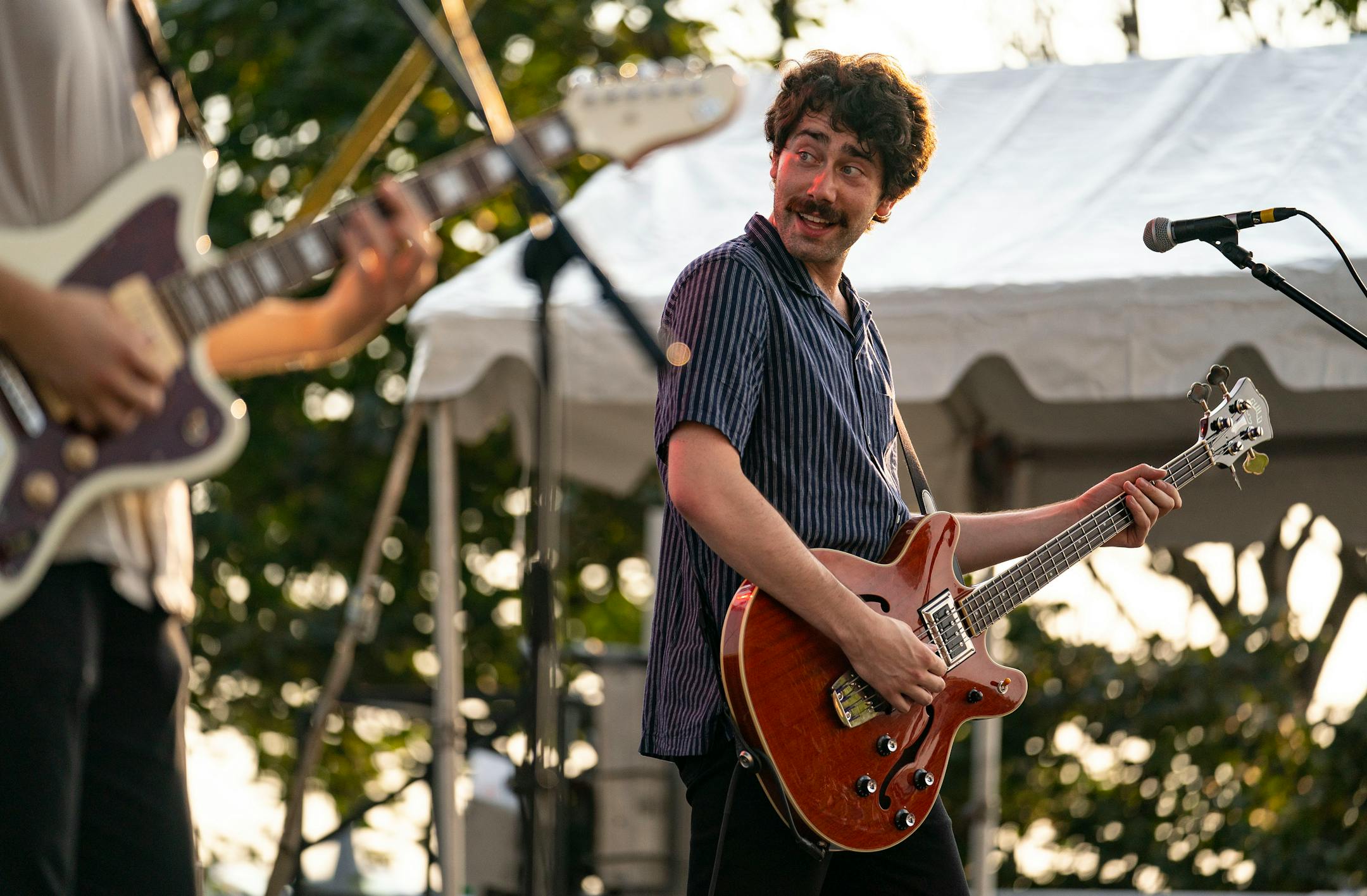 Remo Drive performed on the AHA Sparkling Water Stage at the Basilica Block Party on Friday evening.