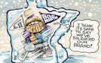 Sack cartoon: The Bold North Super Bowl