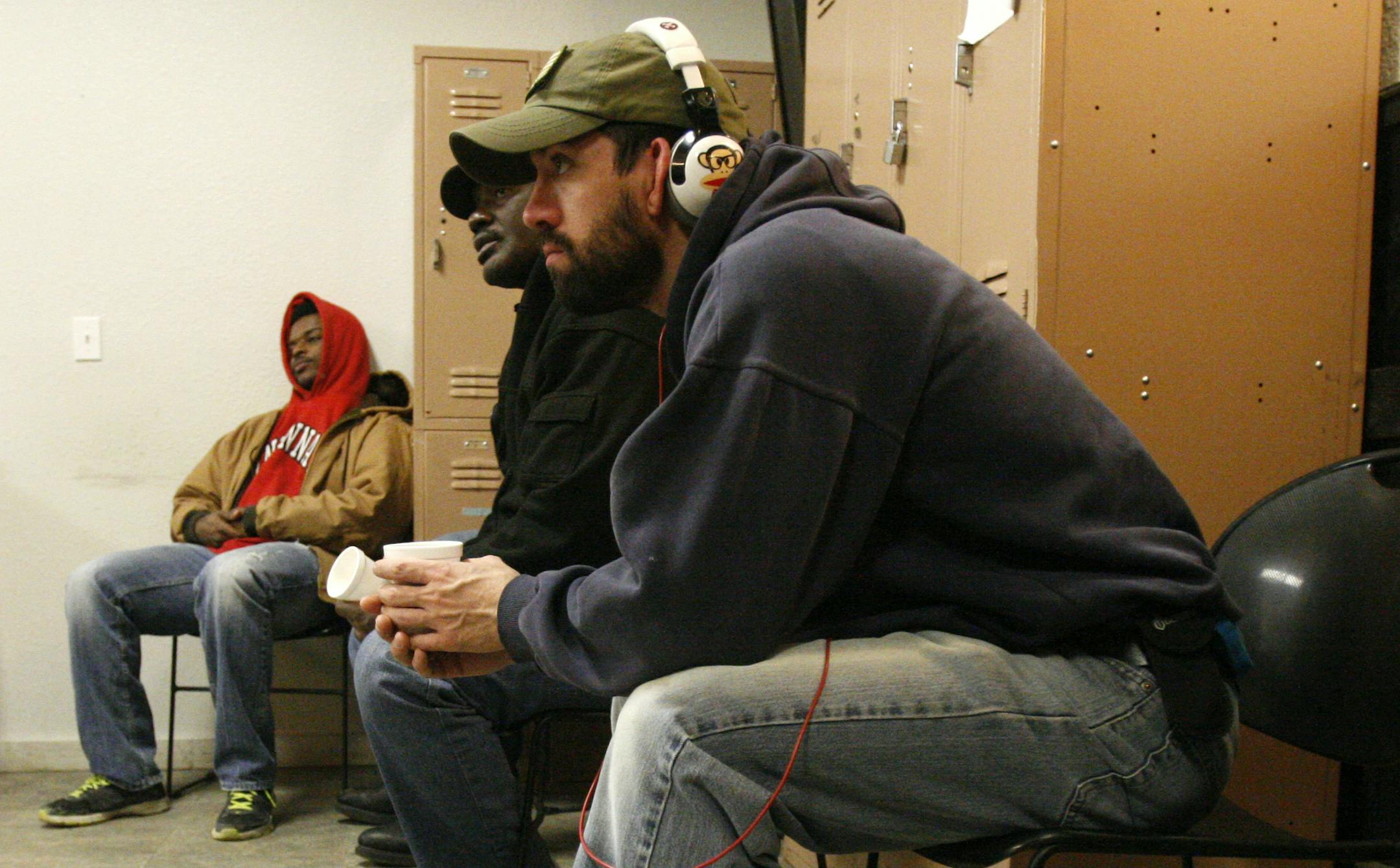 Workers, some who've been laid off or can't find jobs in the oil industry, wait for temporary assignments at the Command Center temporary staffing agency in Williston, N.D., on Thursday, Jan. 29, 2015. Oil output in the Bakken region, which includes parts of North Dakota and Montana, have slowed as oil prices have dropped. Some workers' hours have been cut back. Others have left the region to return home, while they wait for work to pick up again. (AP Photo/Martha Irvine) ORG XMIT: MIN2015012915