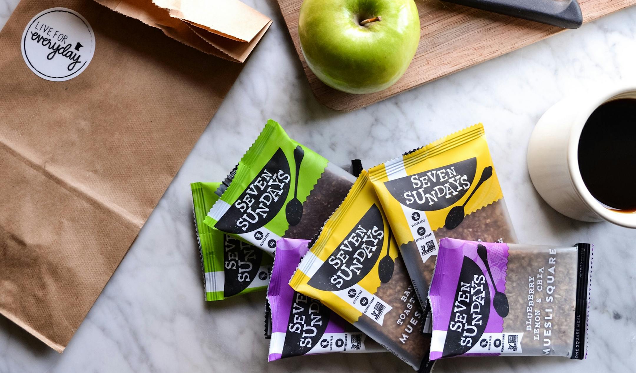 Seven Sundays now has a breakfast muesli in a new form — bars.