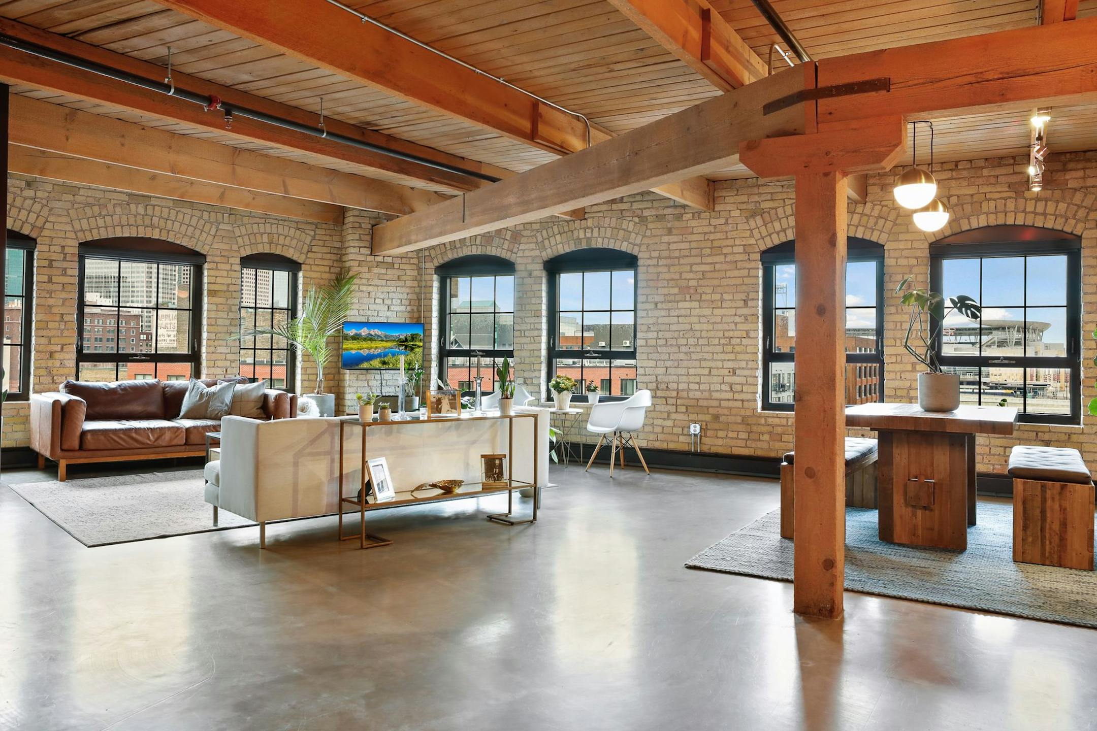 The living and dining area.