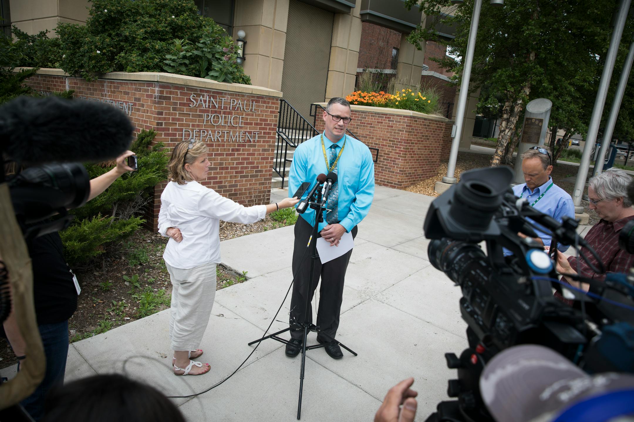 St. Paul Police Information Officer Steve Linders said that the toddler who was shot at the scene of a shooting that left three people injured including a two-year-old girl at the 200 block of Maryland Avenue was in critical condition in St. Paul, Minn., on Monday, June 19, 2017. ] RENEE JONES SCHNEIDER � renee.jones@startribune.com