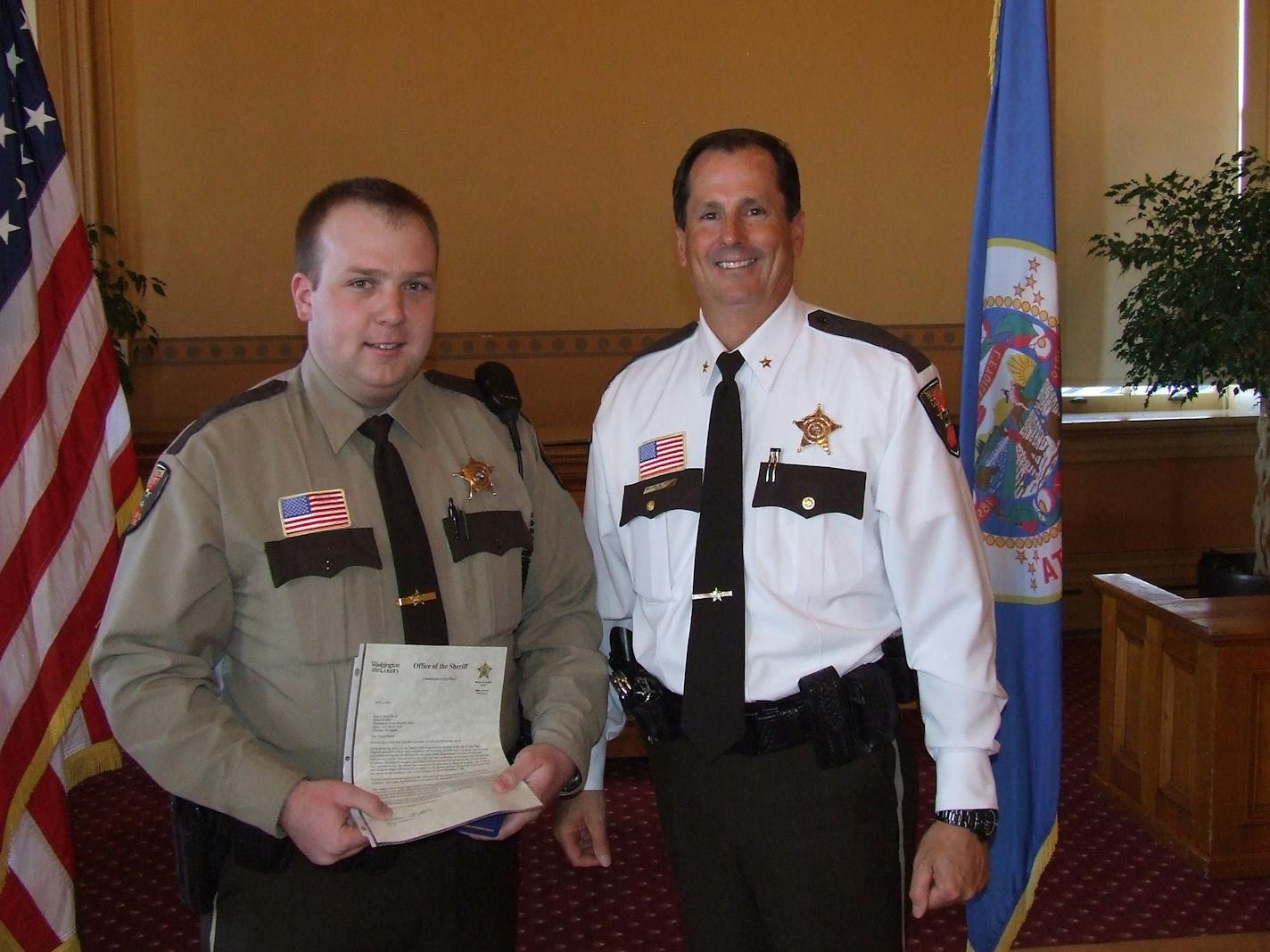 Brian Krook with Washington County Sheriff Bill Hutton.