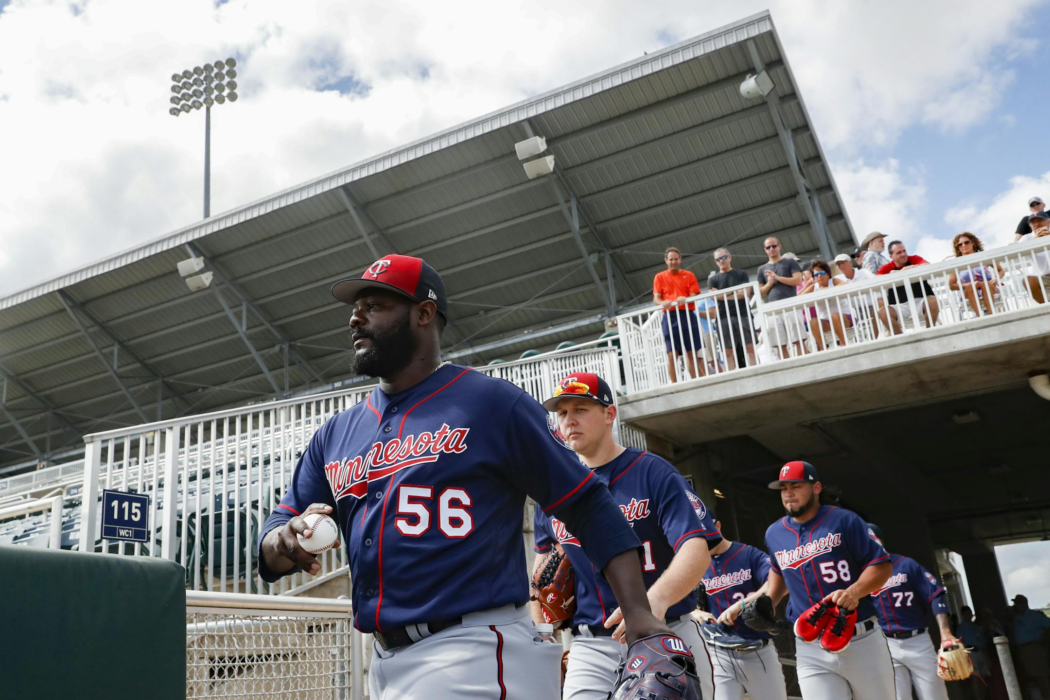 New Minnesota Twins relief pitcher Fernando Rodney (56)