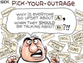 Sack cartoon: Outrage, a menu
