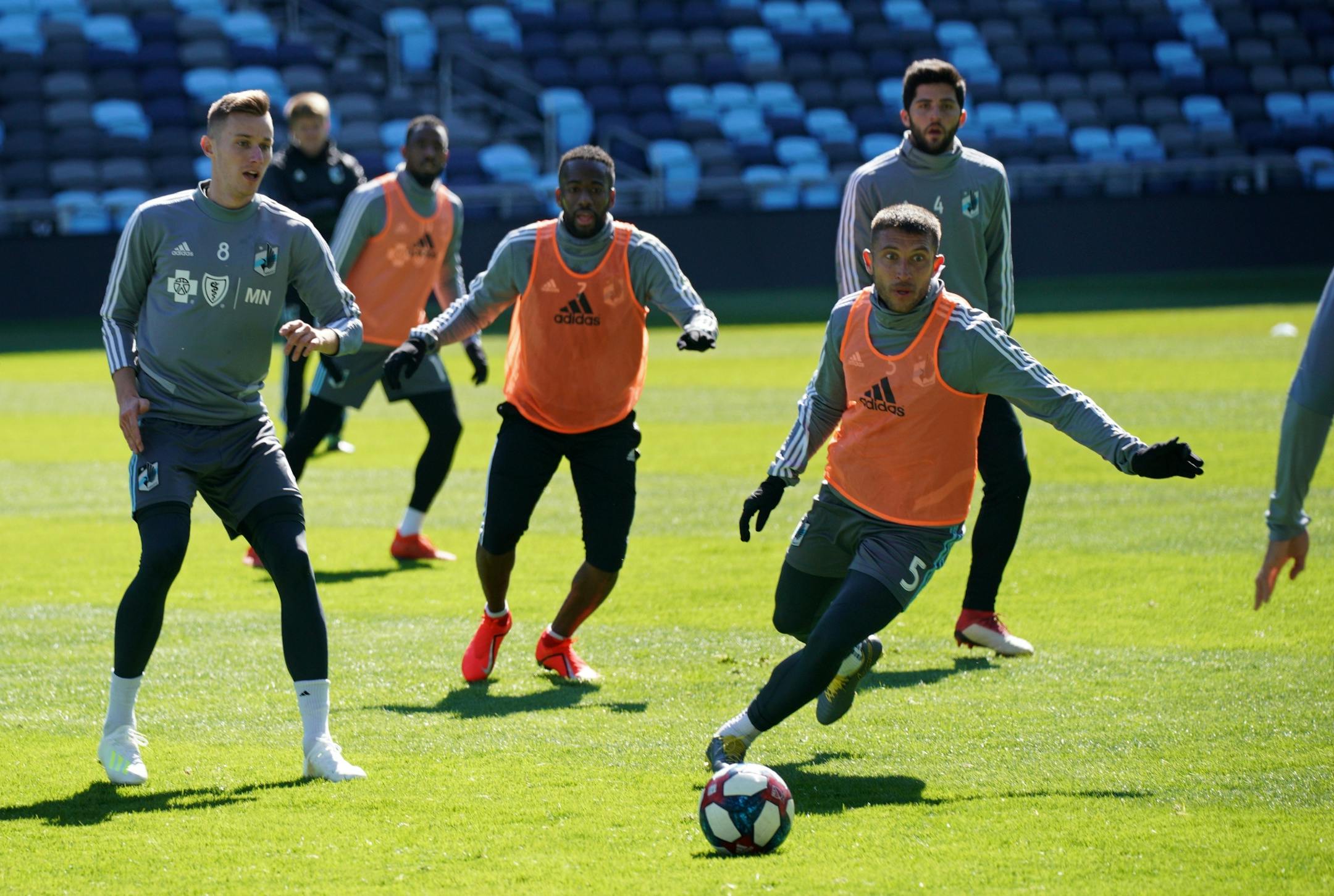 First Minnesota United soccer practice at Allianz Field in St. Paul.