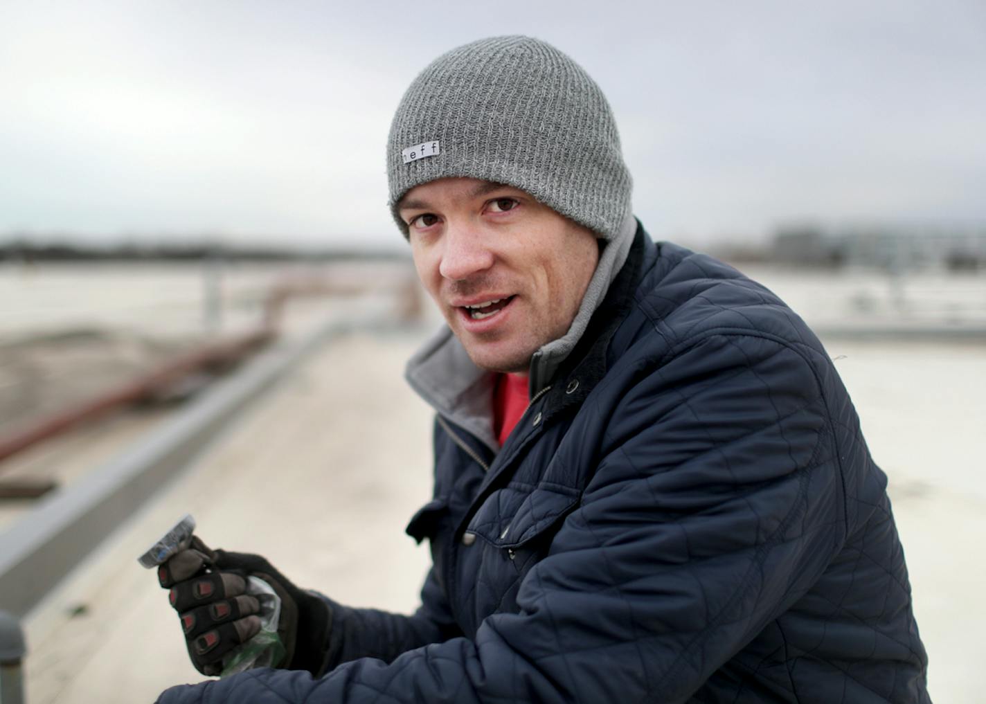 Amateur scientist Scott Peterson has gotten permission from a company to get on their roof to look for micro meteorites. He plans on arriving at noon, and will be searching for tiny specks from outer space with a powerful magnet. Here, Peterson with a powerful magnet atop the roof looking for micro meteorites and seen Friday, Dec. 1, 2017, in Hamel, MN.] DAVID JOLES &#x2022; david.joles@startribune.com When Brooklyn Park stay-at-home dad Scott Peterson finds a flat roof in the Twin Cities using