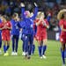 The U.S. women's national team, including many players who compete on teams in the National Women's Soccer League, greeted a capacity crowd of more th