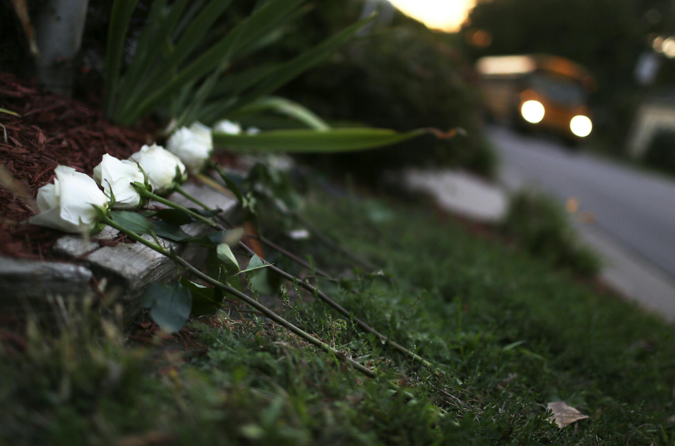 Six white roses sit beneath the company flag pole outside Accent Signage Systems Inc Friday, Sept. 27, 2013, on the one-year anniversary of the deadly shooting at the business in the Bryn Mawr neighborhood of Minneapolis, MN.](DAVID JOLES/STARTRIBUNE) djoles@startribune.com Today marks the one year anniversary of the Accent Signage work place shootings in the Bryn Mawr neighborhood in Minneapolis. Six people and the gunman died as a result of the shooting.