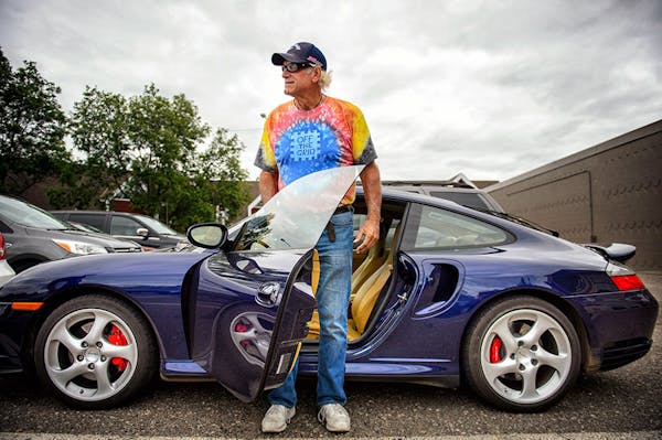 Former Minnesota Governor Jesse Ventura climbed into his 2003 Porsche Twin Turbo Carrera after an interview in Keys Cafe, White Bear Lake.