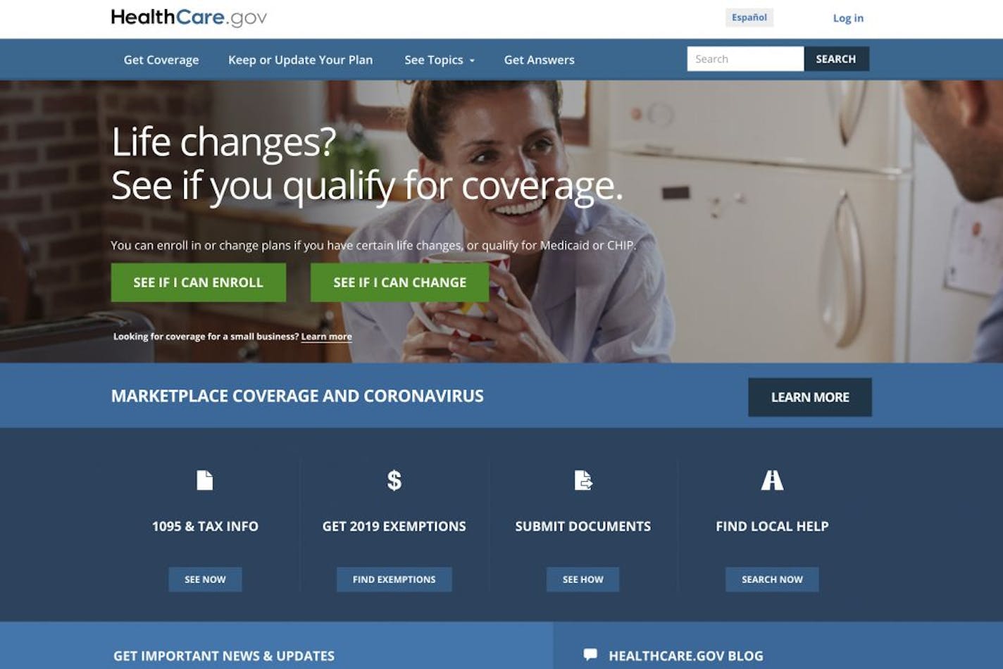 FILE - This file image provided by U.S. Centers for Medicare & Medicaid Service shows the website for HealthCare.gov. Close to half a million people who lost their health insurance amid the economic shutdown to slow the spread of COVID-19 have gotten coverage through HealthCare.gov, the government reported Thursday, June 25, 2020.