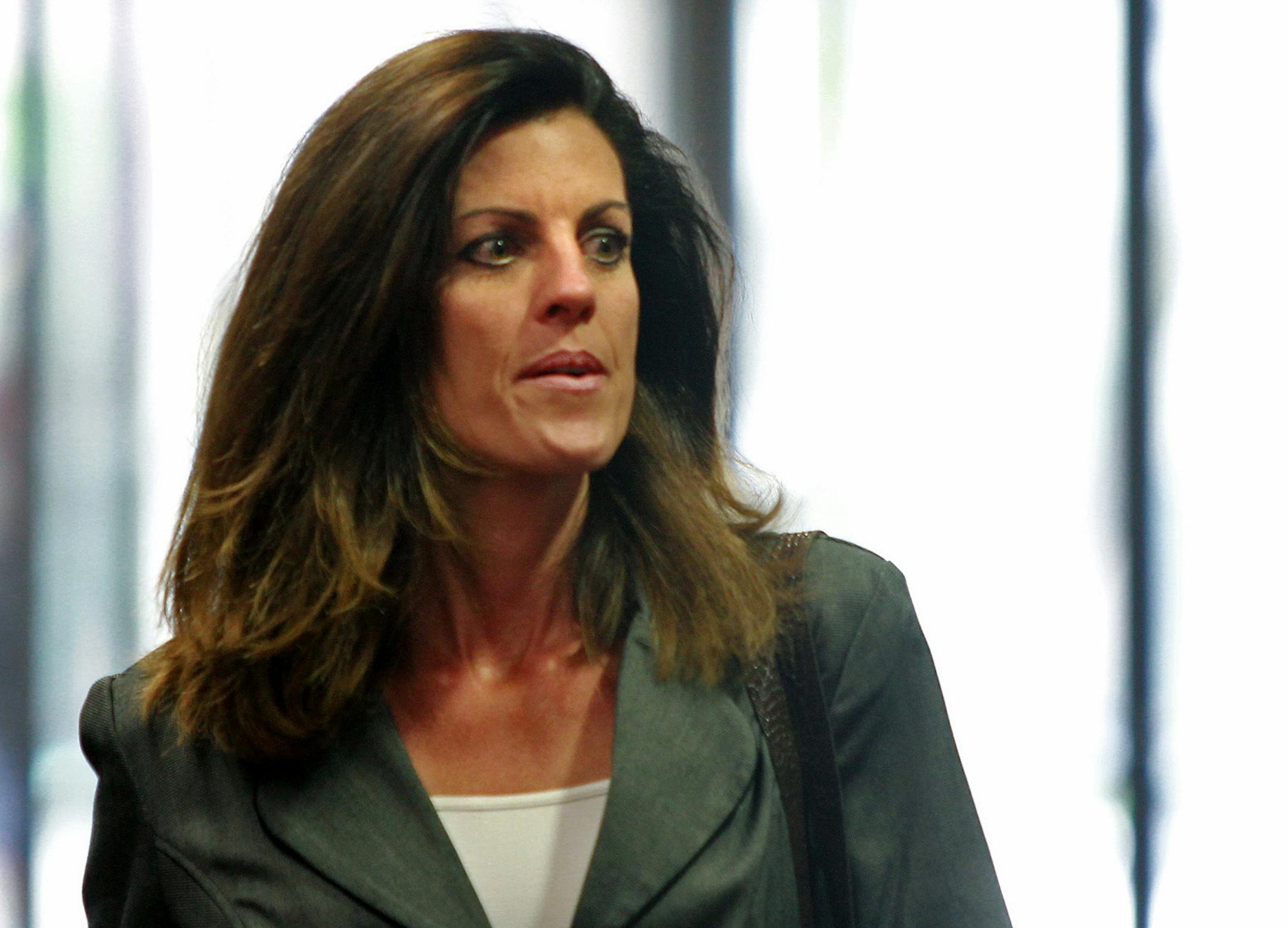 Amy Senser made her way to the Hennepin County Government Center for a post-trial hearing on May 31, 2012, in Minneapolis.