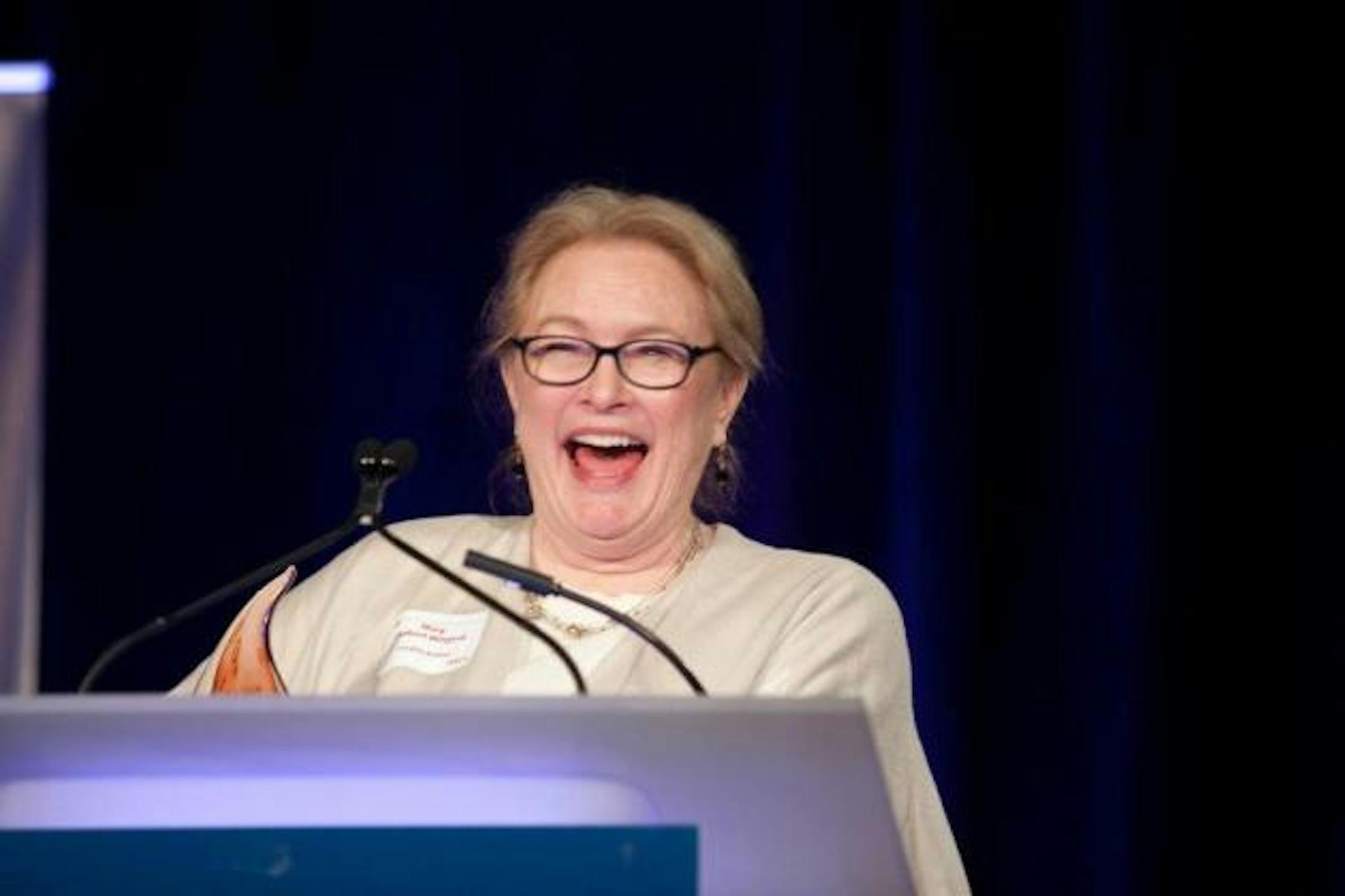 Mary Lethert Wingerd, accepting a Minnesota Book Award last April for her book, "North Country."