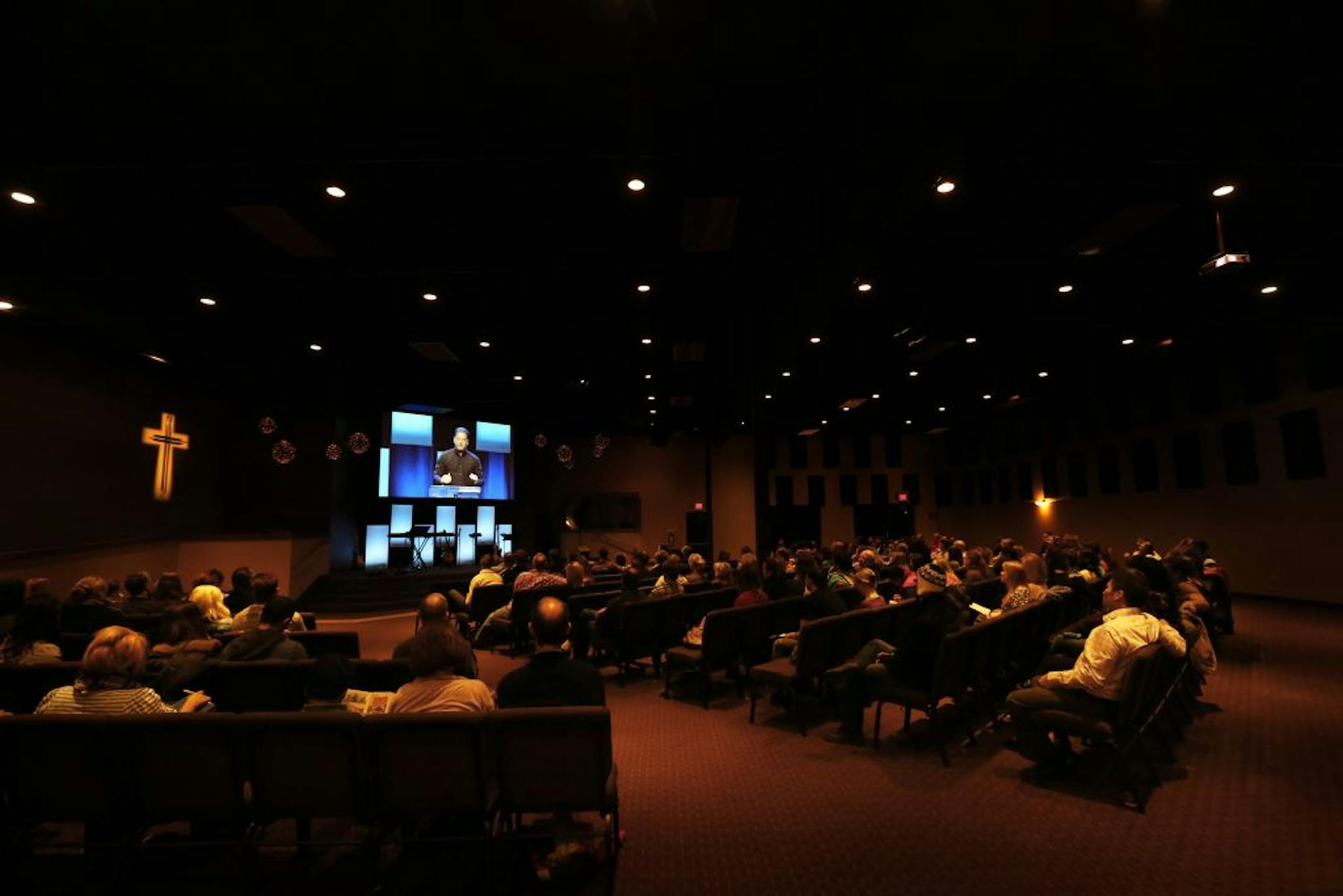 Members of the River Valley Church listened to Darin Poli (executive paster ) message Sunday Jan. 13, 2013 in Eden Prairie MN. River Valley is part of The Assemblies of God and it ranks as one of the fastest growing denominations in Minnesota.
