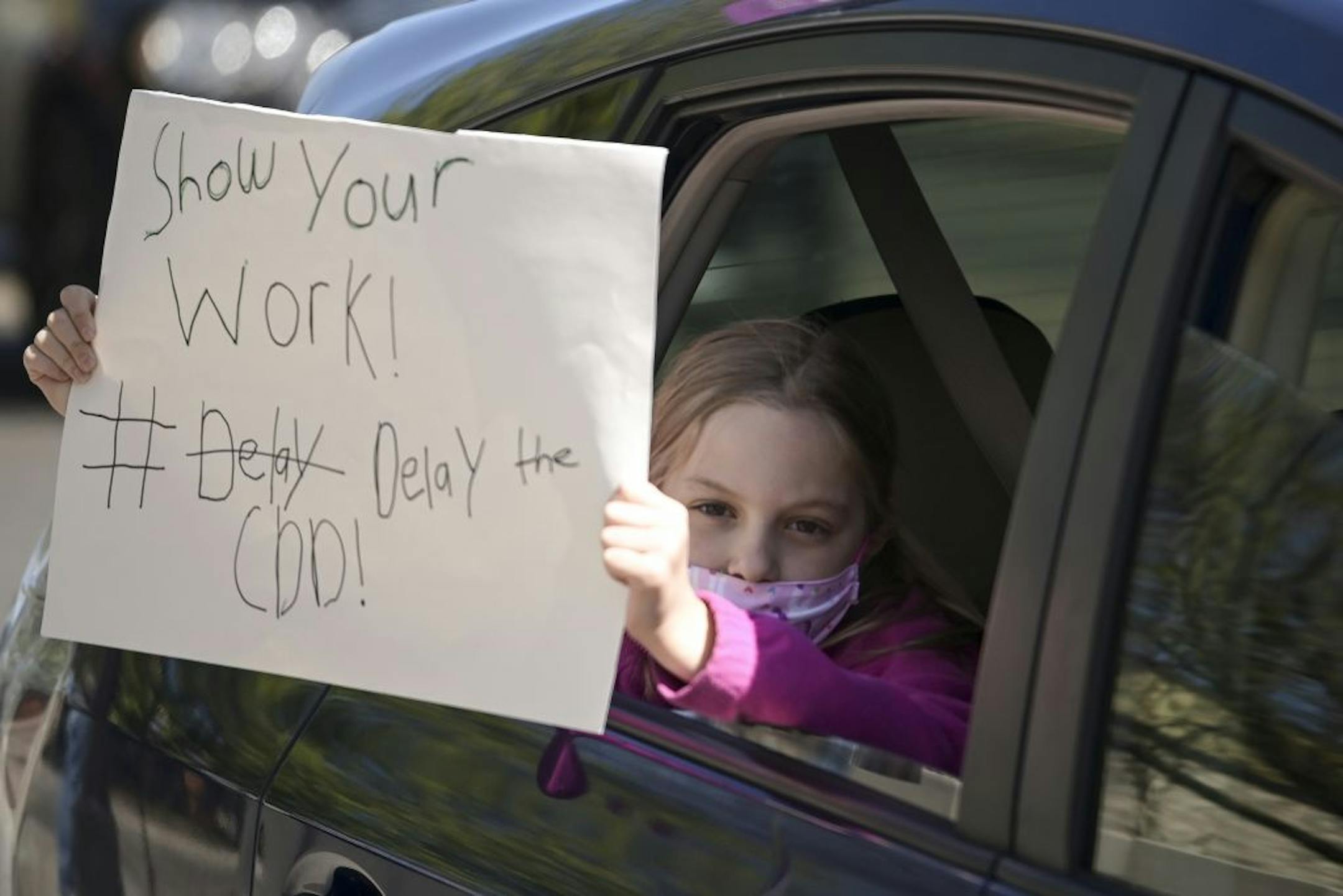 A young protester took part in Friday's anti-CDD protest outside the Minneapolis Public School headquarters in north Minneapolis Friday.