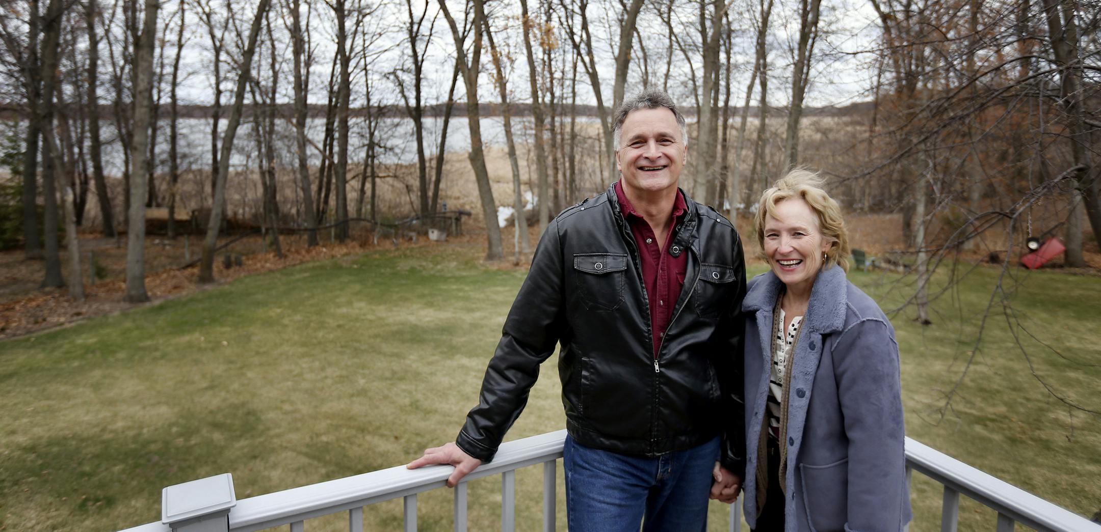 Frank and Mary Hull photographed on the deck of their backyard near the Sandhill Crane Natural Area in East Bethel.] CARLOS GNZALEZ cgonzalez@startribune.com May 5, 2013, East Bethel, Minn., Of the 2.5 million surface acres known in Minnesota as School Trust Lands, fewer are as controversial -- and possibly precedent setting -- as 60 acres of the Sandhill Crane Natural Area in East Bethel. The DNR has proposed to clear cut the area, saying that many of the trees are wilted and infested with inse