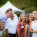 Steve Schneider and Maggie Kirchoff, center, were among the guests at Taste and Toast 2016 at the Minnesota Landscape Arboretum.