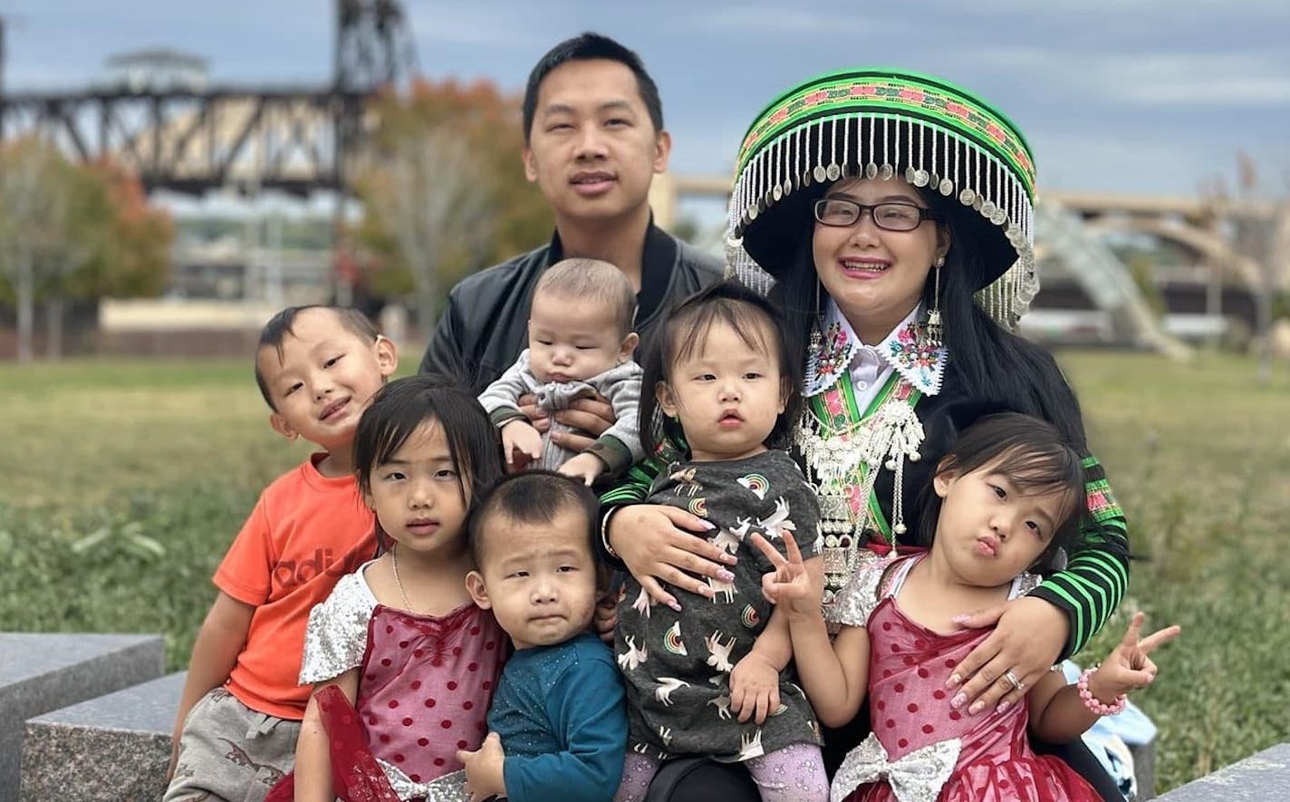 The Vang family of St. Paul. Four of their six children were killed in a house fire on Jan. 3, 2024.