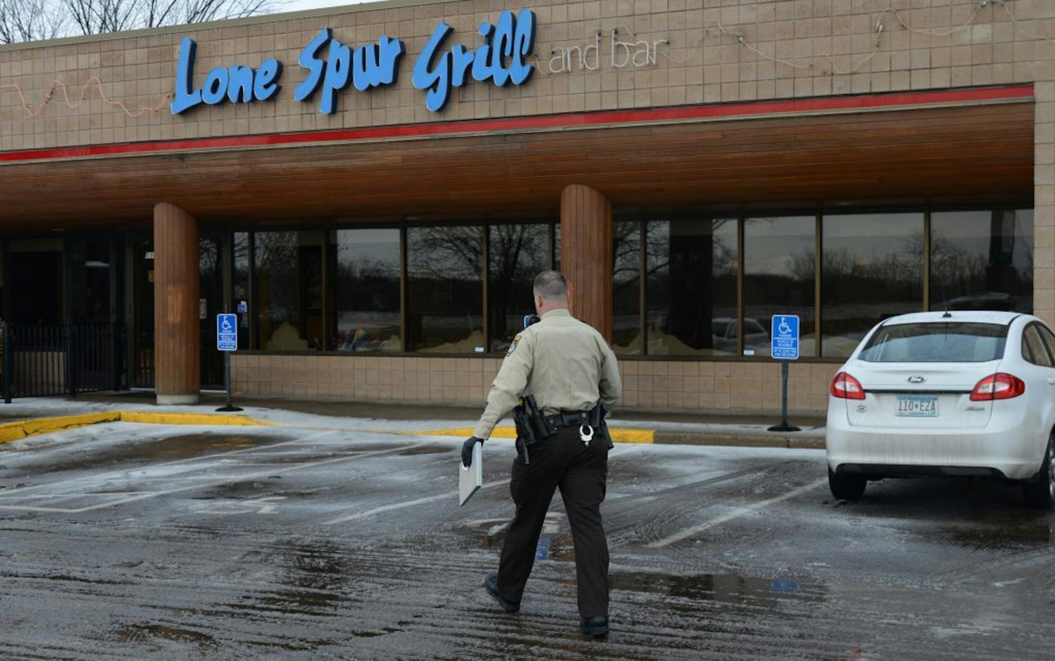 The Lone Spur Grill and bar in Minnetonka, was robbed Monday, March 17, 2014, and the suspects are believed to be responsible for several more recent hold-ups.