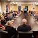 Gov. Tim Walz held a cabinet meeting Wednesday at the State Capitol in St. Paul.