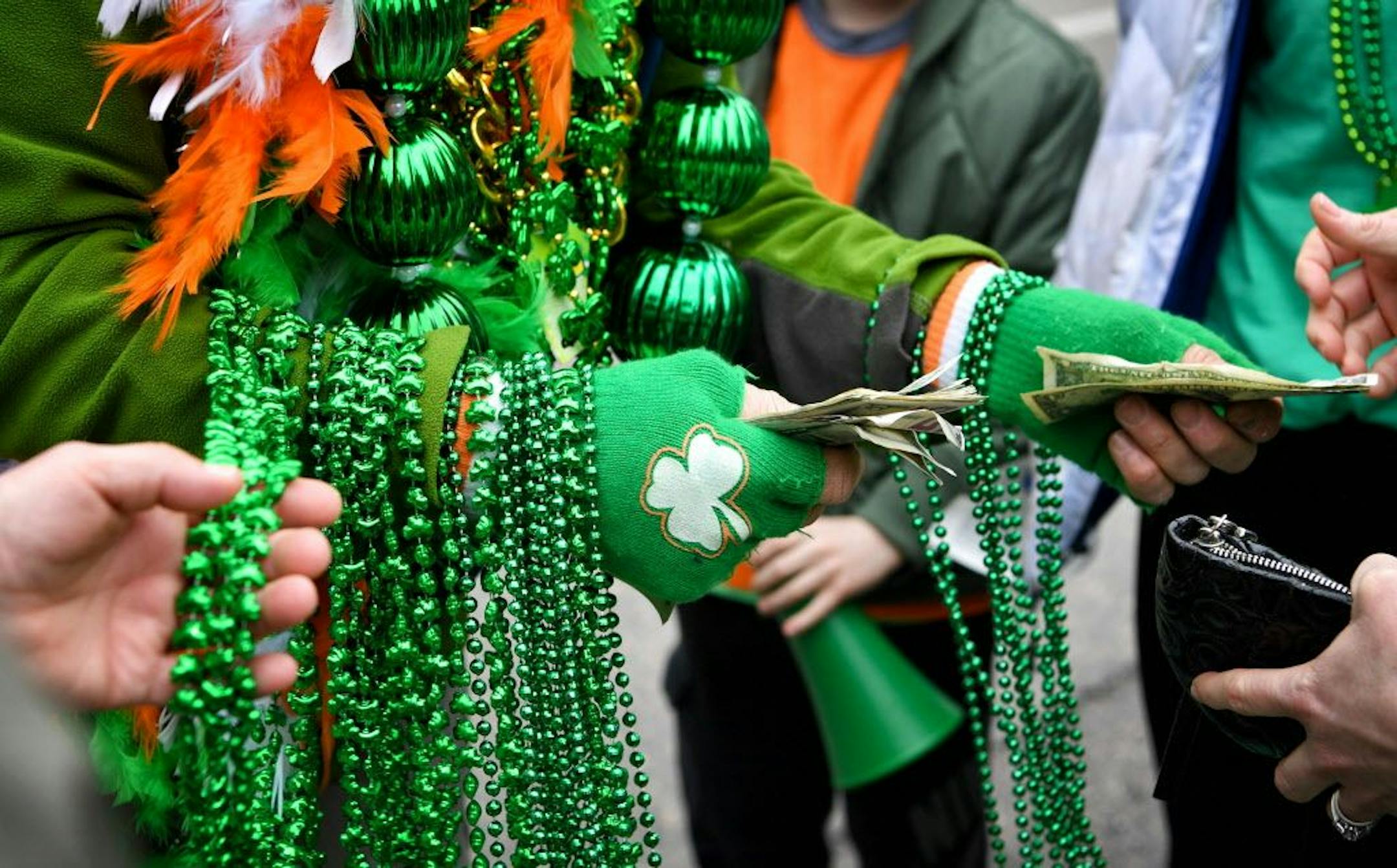 Guying Green bling before the parade.