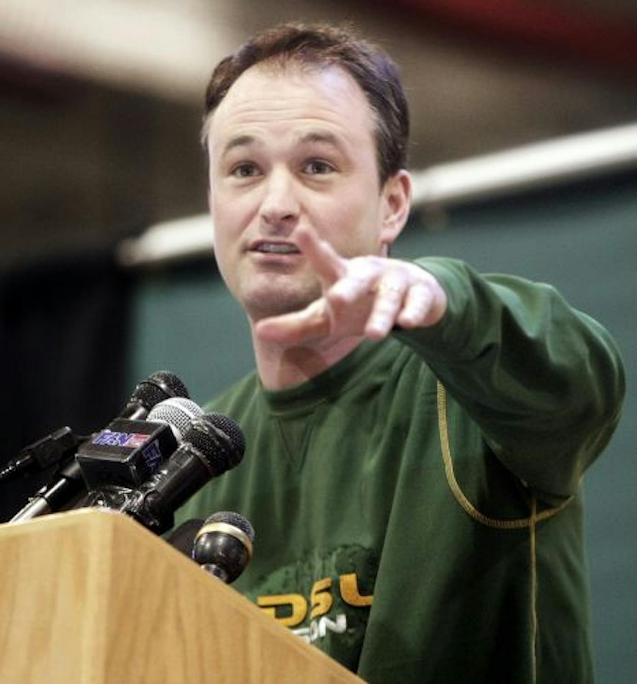 North Dakota State University's basketball coach Saul Phillips
