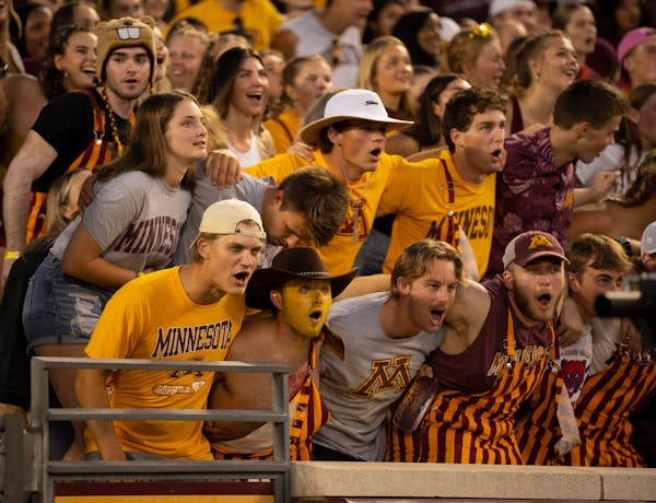 The student section got pumped up just before the Gophers took the field at Huntington Bank Stadium for the Sept. 1 opener against New Mexico State.