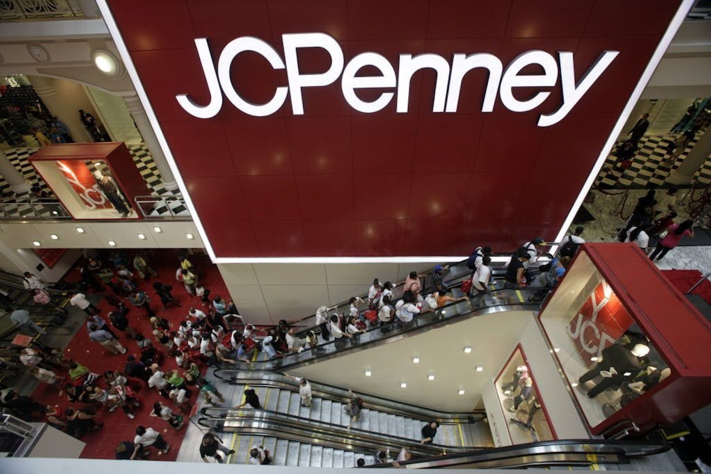 A file photo shows the main entrance of a J.C. Penney store in the Manhattan Mall in New York.