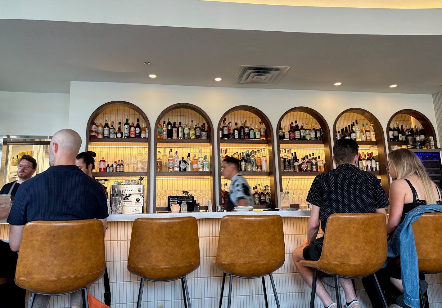 Behind the bar at Liliana, Woodbury's new Italian restaurant.