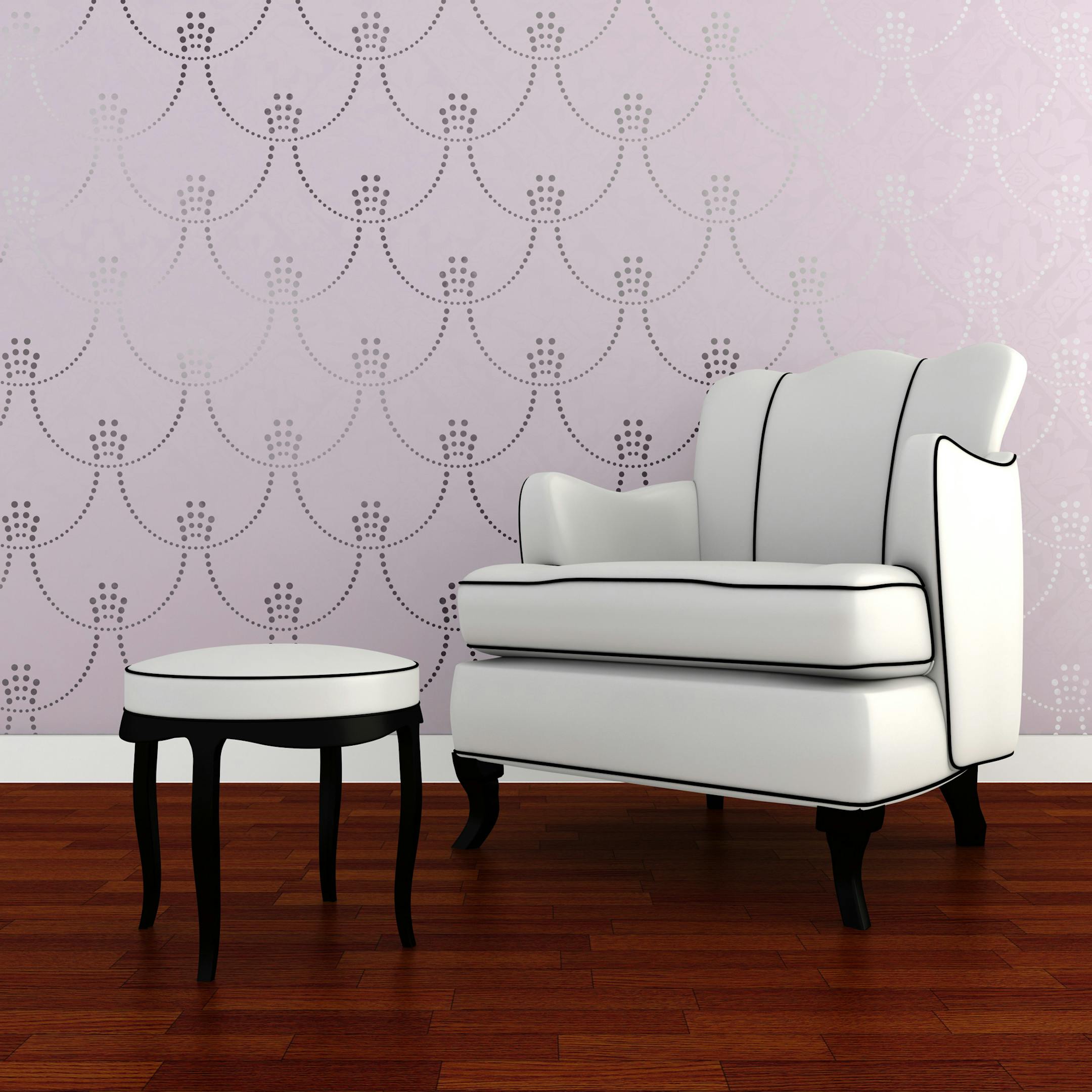 Stenciling has become bolder and more of a statement. This Deco Pearls Damask Wall stencil is by Royal Design Studio. (Akron Beacon Journal/MCT)