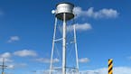 The water tower in Kennedy, Minn., was frozen and damaged in 2017, leaving the small town to rely on ground-level supply from a rural system. Town off