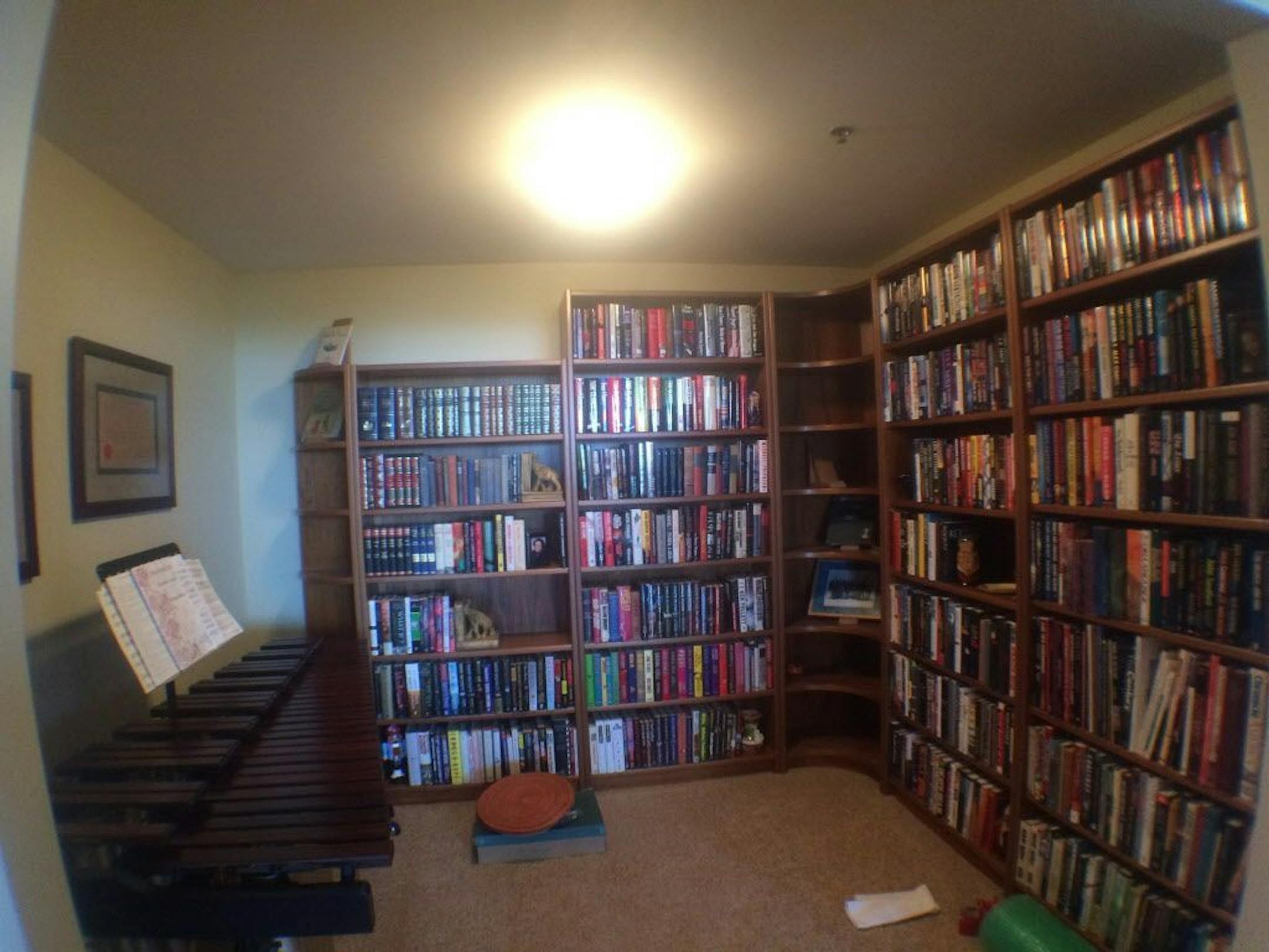 BEFORE: The wine room space was previously used as a library.
