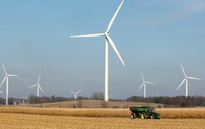 The cost of adding wind energy in Minnesota continues to go down, an industry report found. Shown is a wind farm near Alden, Minn. (ANTHONY SOUFFLE/ a