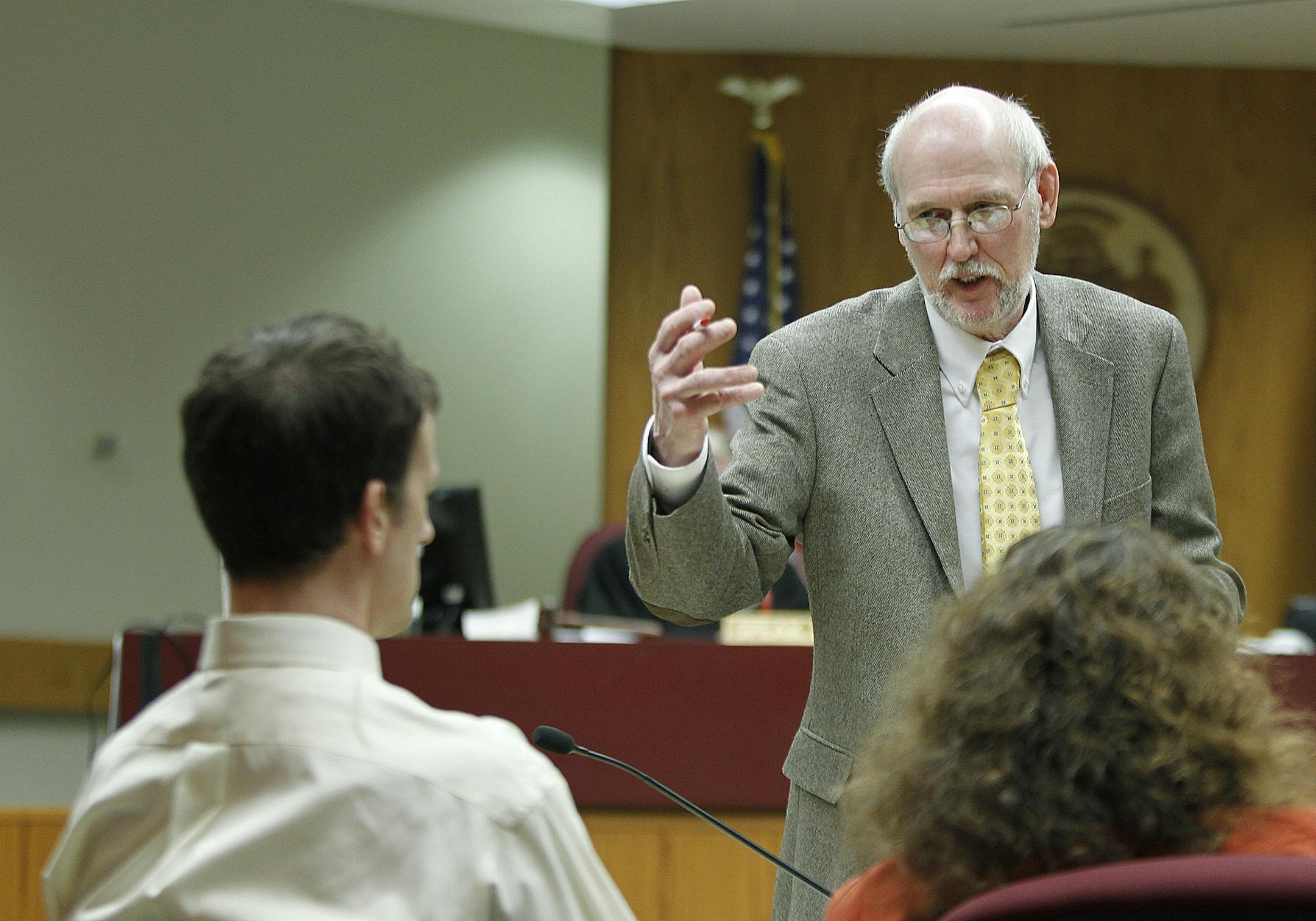Aaron Schaffhausen's Defense Attorney John Kucinski referred to Shaffhausen during closing arguments in a St. Croix County Courtroom in Hudson, Wis., Tuesday, April 16, 2013.
