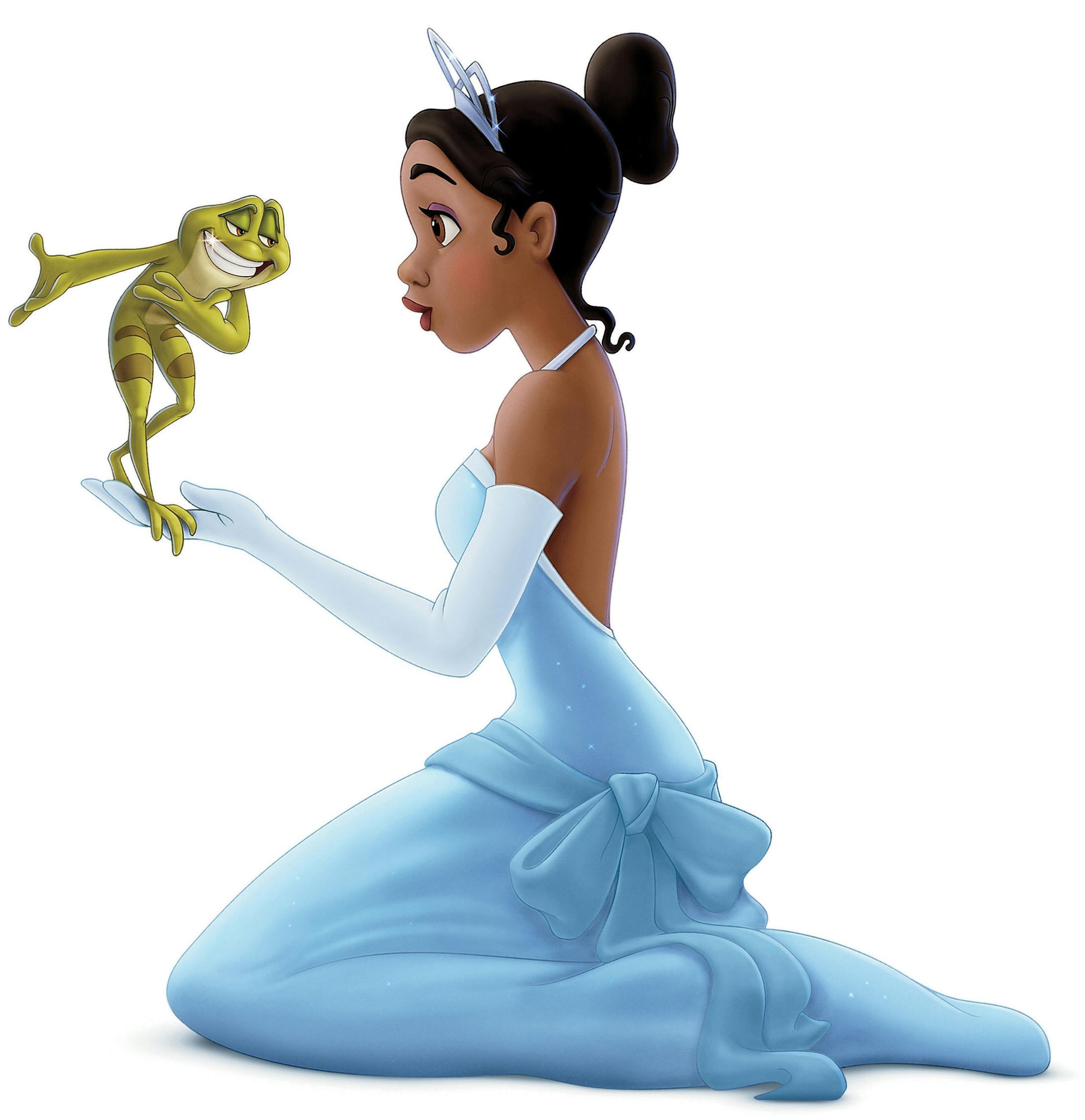 Walt Disney Pictures introduces its first African-American princess, Tiana, in "The Princess and the Frog." Pictured are characters Frog Naveen, left, and Princess Tiana. (Courtesy Disney Enterprises, Inc./MCT)
