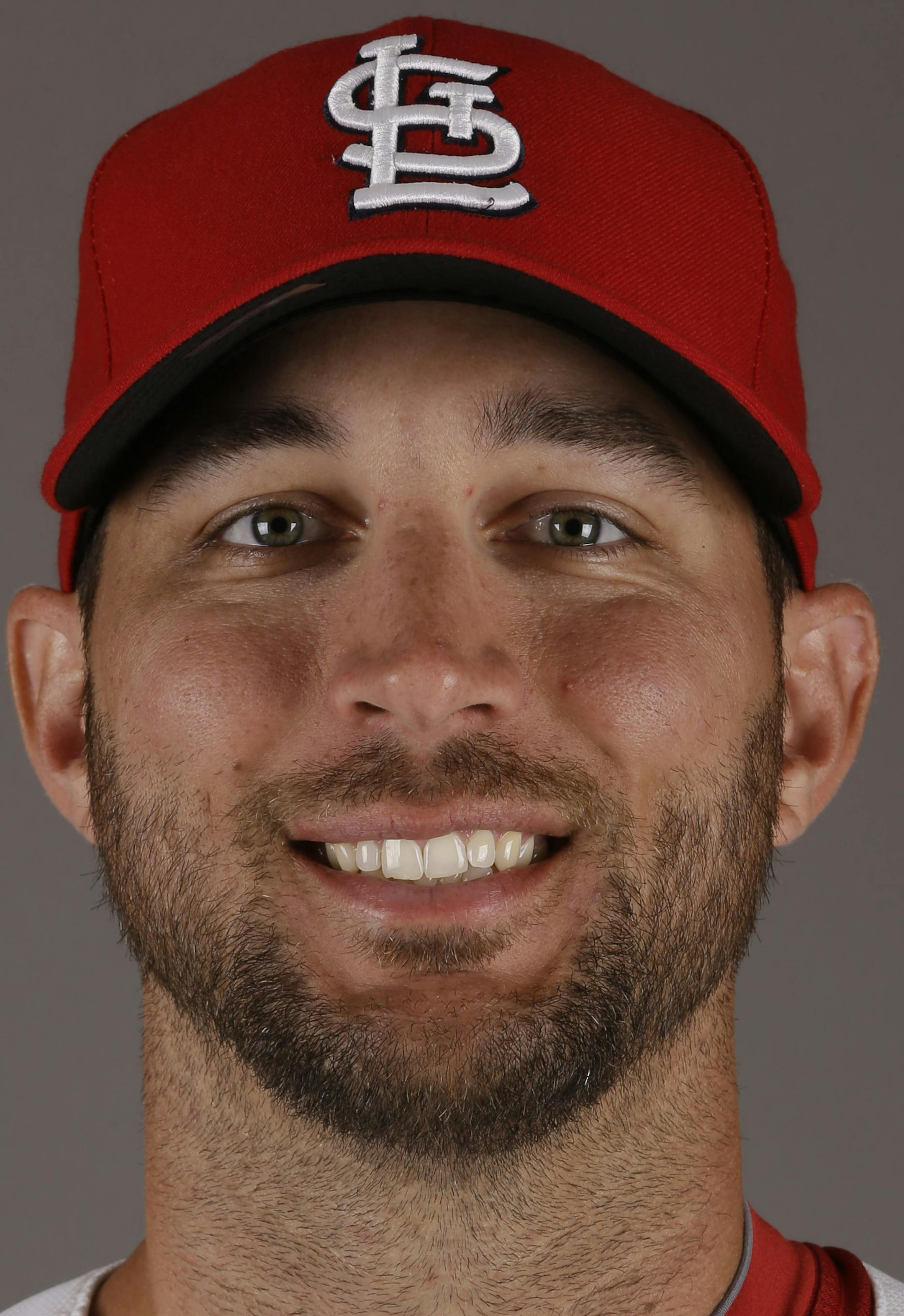 This is a 2014 photo of pitcher Adam Wainwright of the St. Louis Cardinals baseball team. This image reflects the Cardinals active roster as of Monday, Feb. 24, 2014, when this image was taken. (AP Photo/Jeff Roberson) ORG XMIT: NYOTK