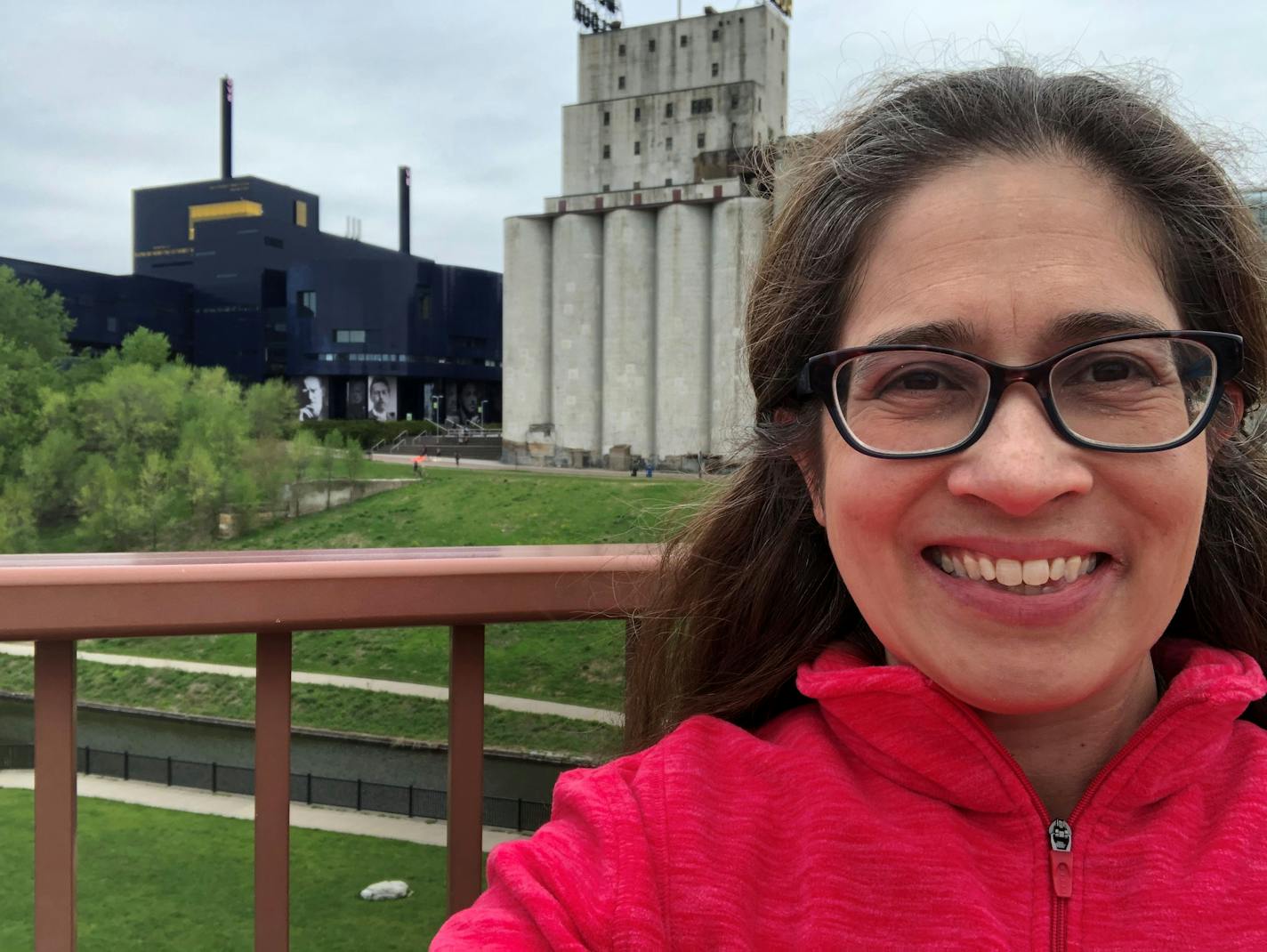 Naila-Jean Meyers, Star Tribune senior assistant sports editor, at the Stone Arch Bridge.