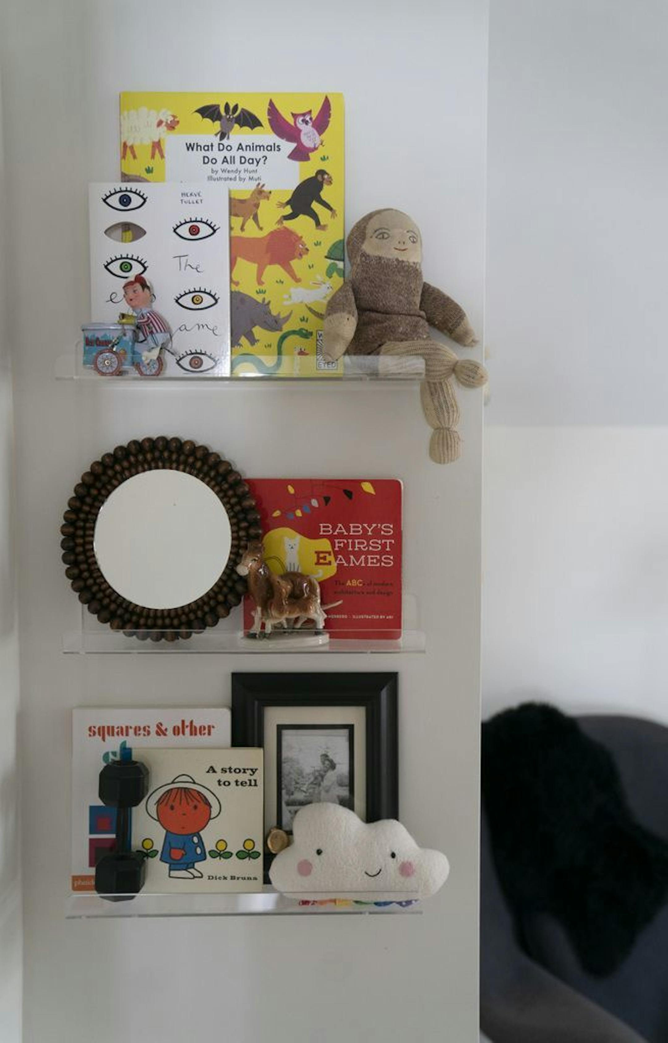 Display shelves in the nursery.