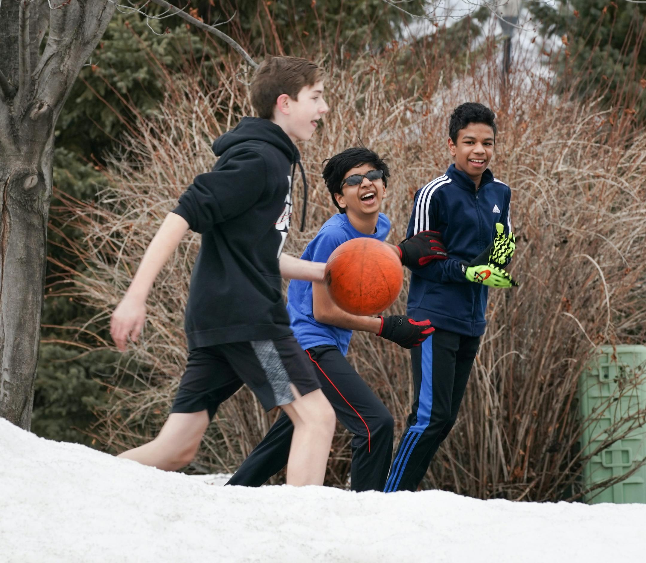 Wednesday was the first day these Apple Valley seventh-graders could play basketball outside. Spring tipped off Wednesday as well.