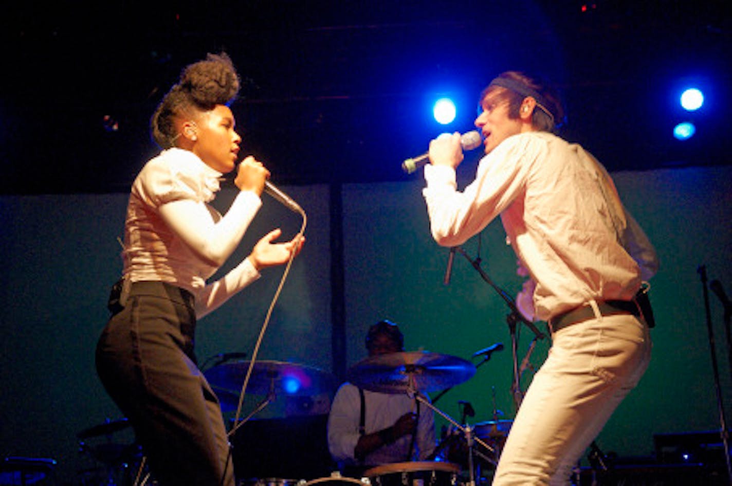 Janelle Monae and Of Montreal singer Kevin Barnes teaming up for "Make the Bus." / Photos by Tony Nelson