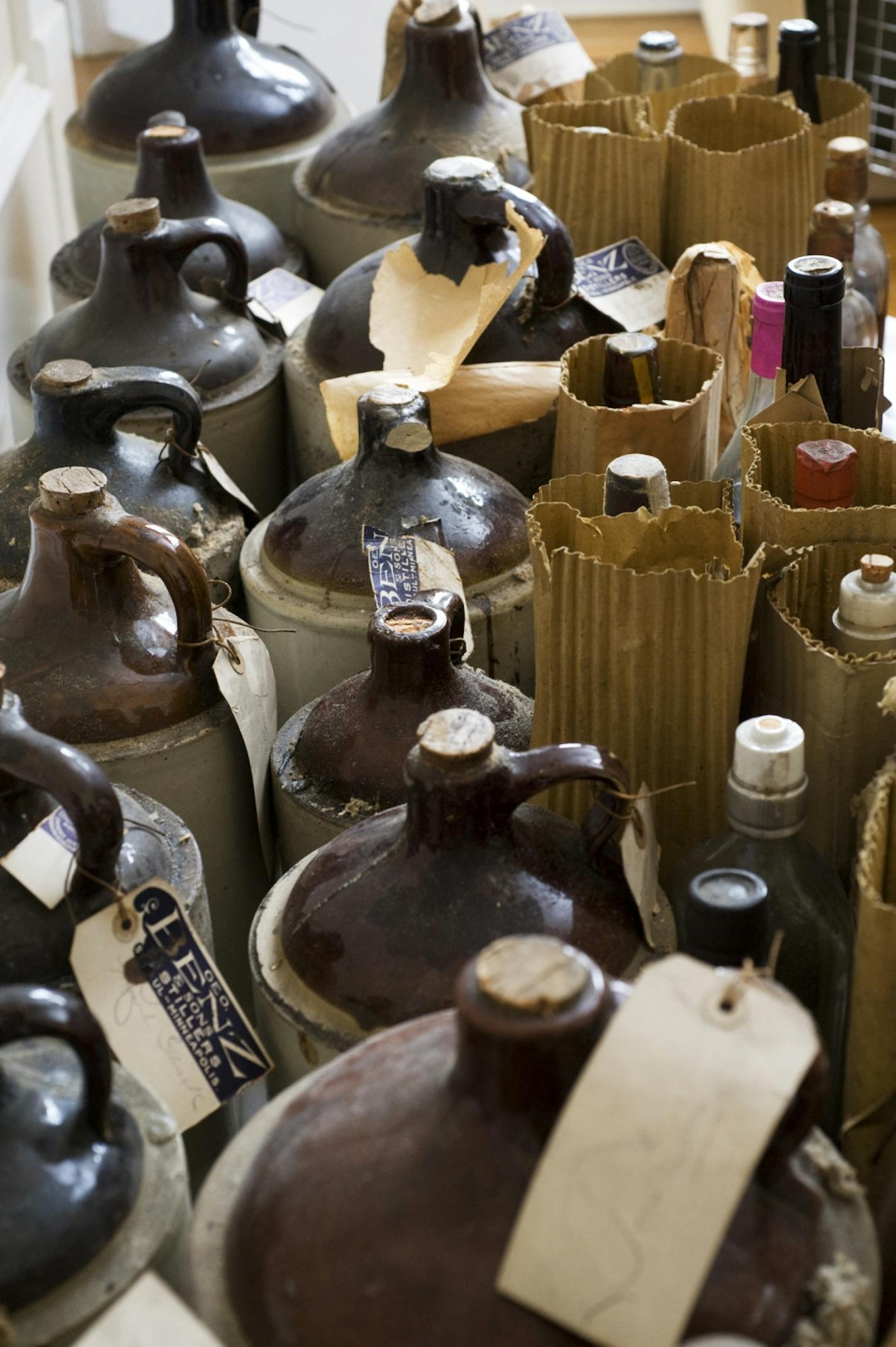 The stash of booze in the wall of Shanesy's house appears to be from just before Prohibition.