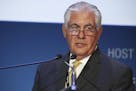 In this Nov. 7, 2016, photo, ExxonMobil CEO and chairman Rex W. Tillerson gives a speech at the annual Abu Dhabi International Petroleum Exhibition & 