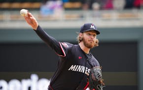 Minnesota Twins pitcher Bailey Ober (17) starts the game off against Detroit Tigers outfielder Riley Greene (31) in the first inning.

The Minnesota T