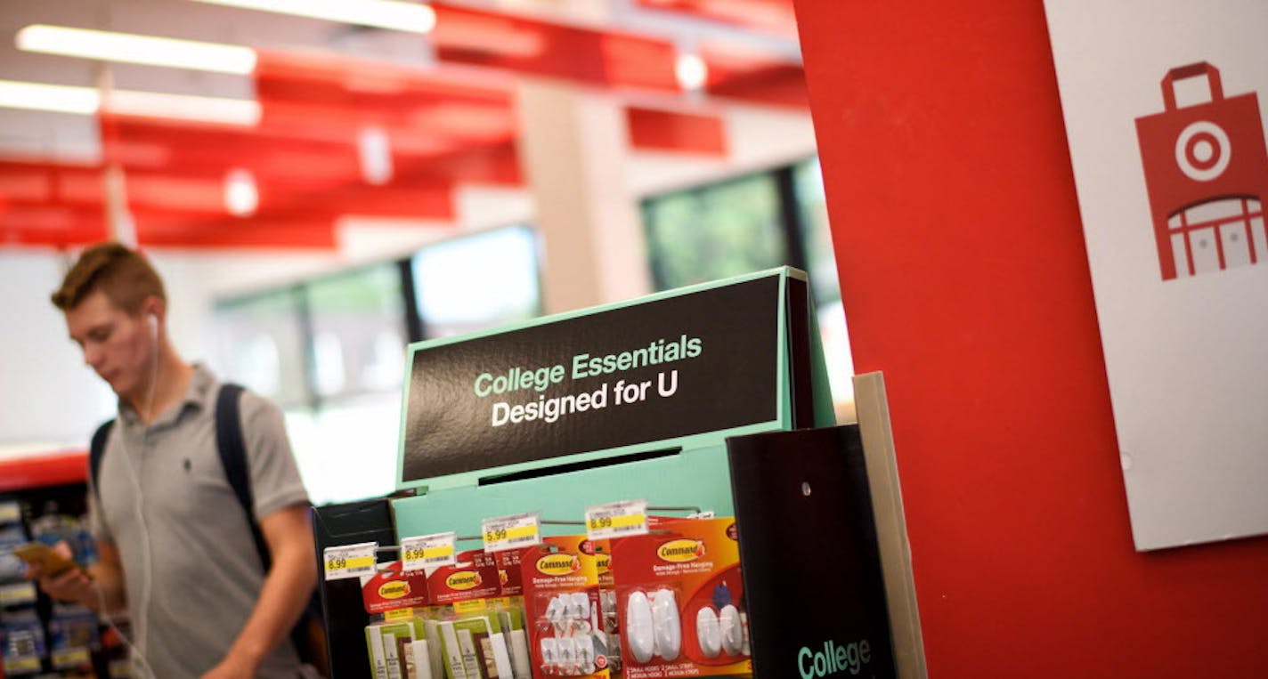 The Dinkytown Target store opened two years ago and attracts students and parents shopping for students. ] GLEN STUBBE * gstubbe@startribune.com Tuesday, August 16, 2016 The Dinkytown Target store opened two years ago and attracts students and parents shopping for students.