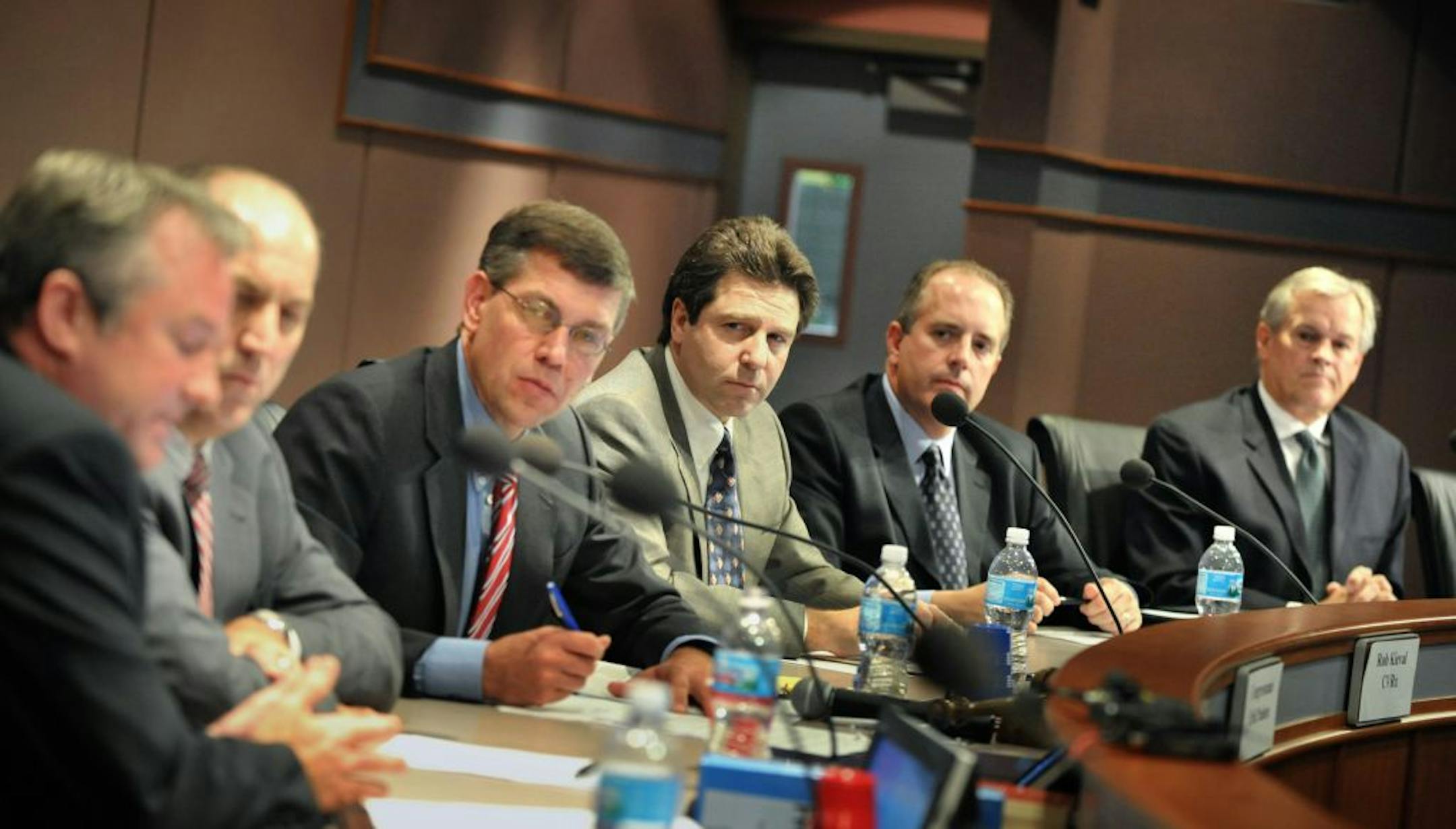 U.S. Rep. Eric Paulsen, R-Minn., (wearing glasses) listened to testimony at a hearing on a proposal to tax medical technology companies to generate revenue for the Affordable Care Act.