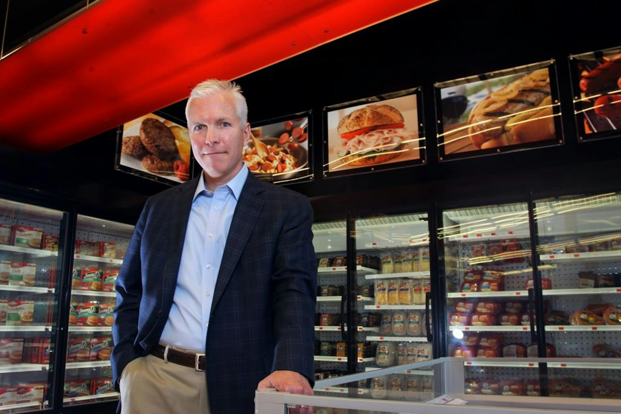 Sean Connolly, CEO of Hillshire Brands, is pictured at the current Sara Lee headquarters in Downers Grove, Illinois, June 21, 2012. Connolly announced Hillshire Brands as the new corporate name of Sara Lee Corporation earlier this month. The new company will focus on its meat brands, including Ball Park, Jimmy Dean and Hillshire Farm.