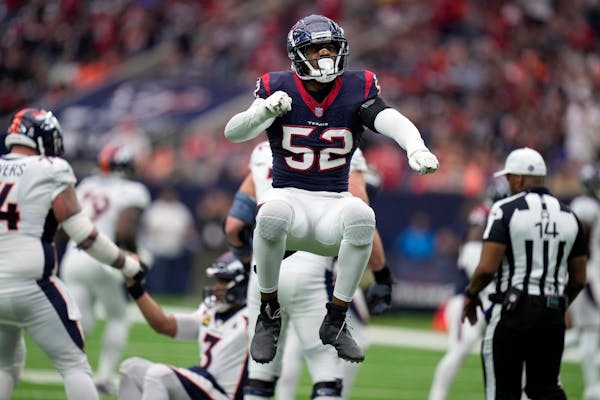 Jonathan Greenard's breakout season last year with the Texans featured a career-high 22 hits on the quarterback, including 12.5 sacks that trailed onl
